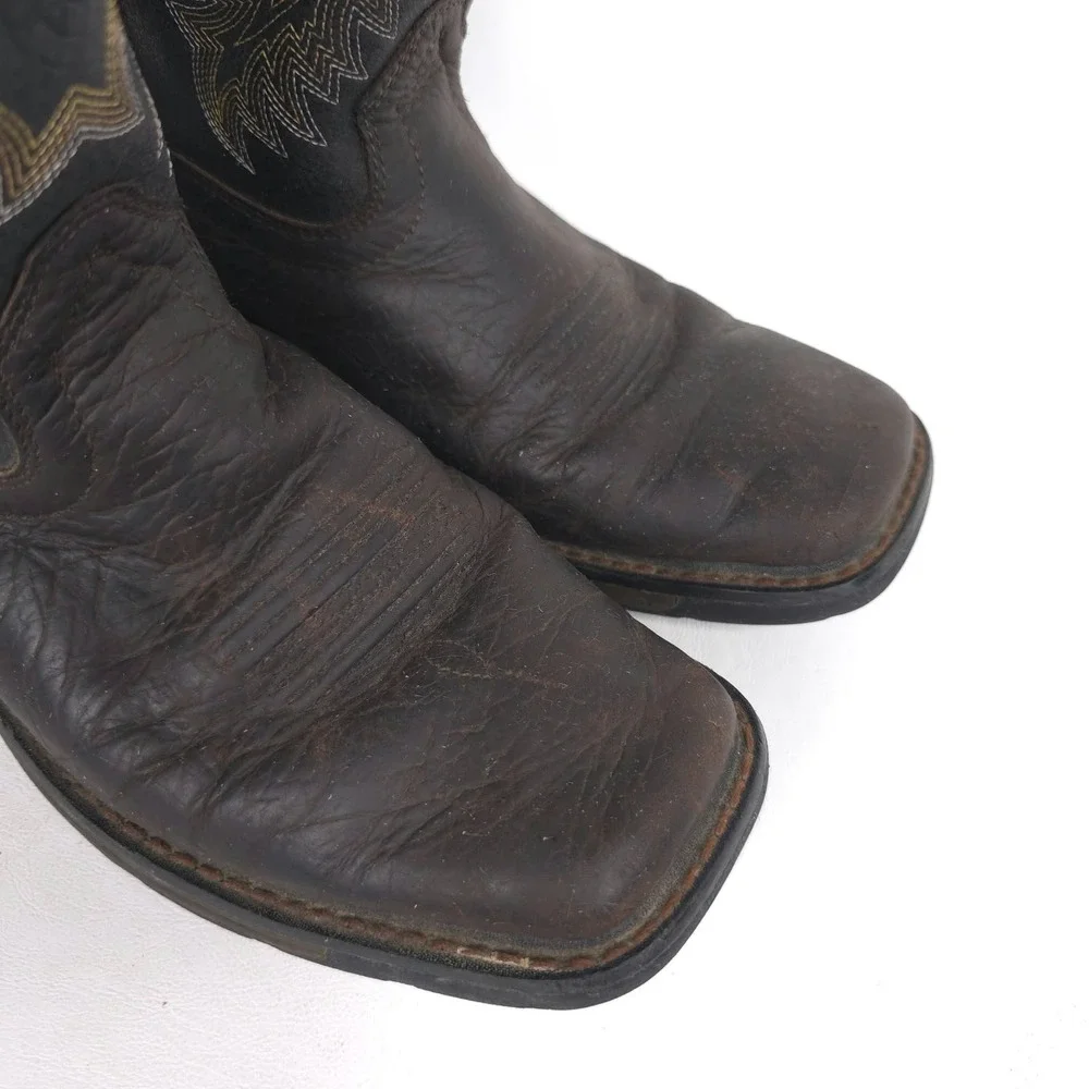 ARIAT Kids US5 Brown Leather Square Toe Western Cowboys Boots 10021452